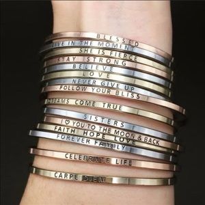 1 Bracelet bangles thin metal dainty- SILVER
